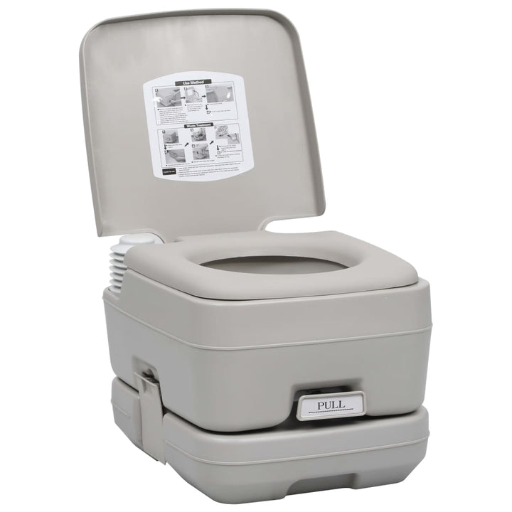 Toaletă Portabilă Pentru Camping, Gri, 10+10 L