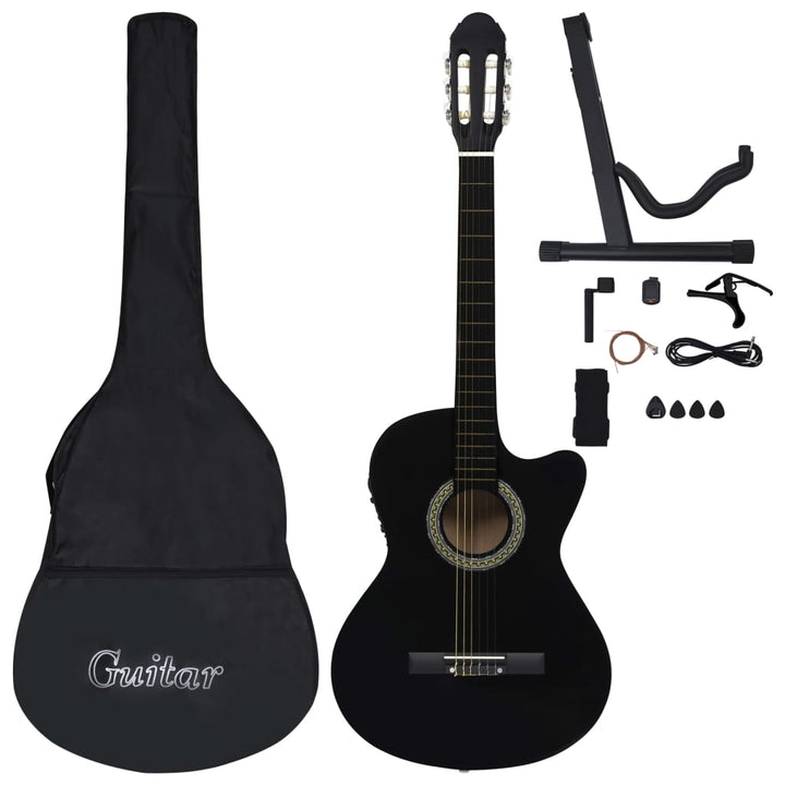 Set Chitară Acustică Cu Egalizator, 12 Piese, 6 Corzi,