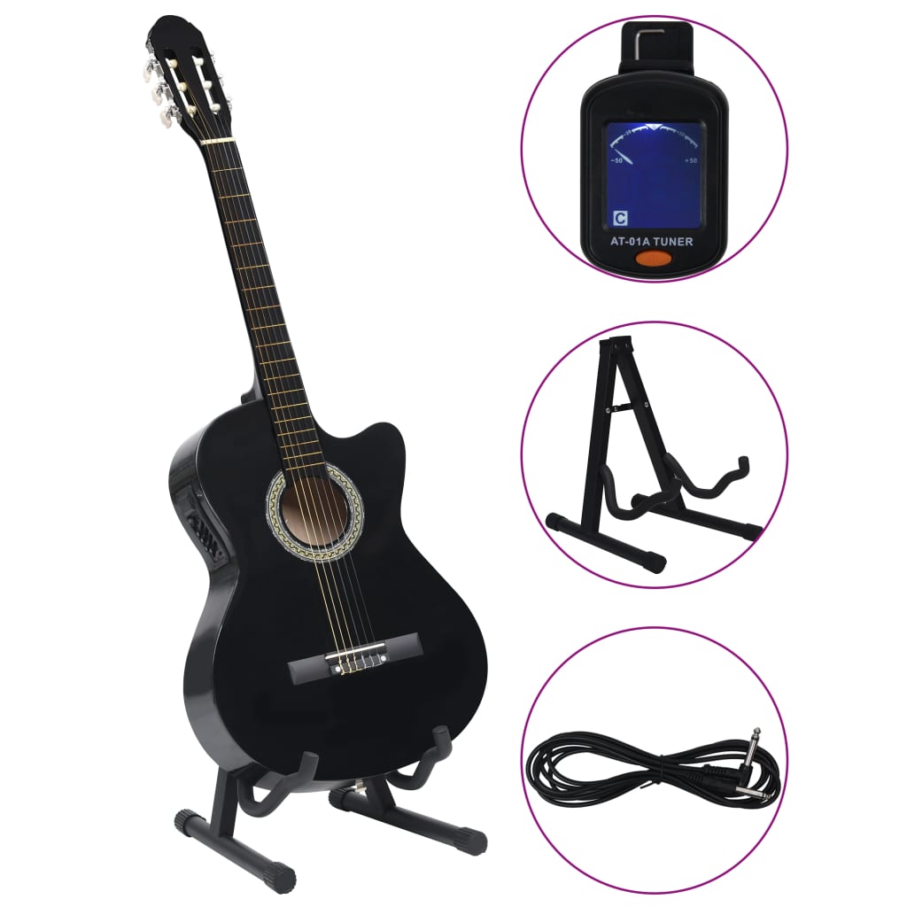 Set Chitară Acustică Cu Egalizator, 12 Piese, 6 Corzi,