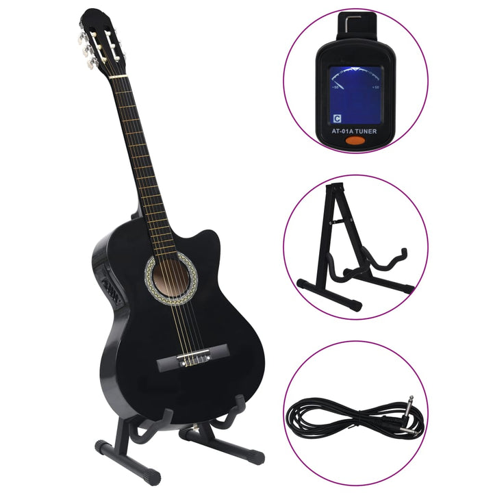 Set Chitară Acustică Cu Egalizator, 12 Piese, 6 Corzi,