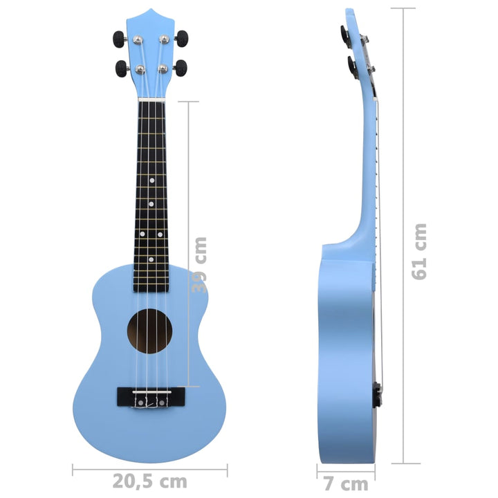 Set Ukulele Soprano Pentru Copii, Cu Husă, Bleu,
