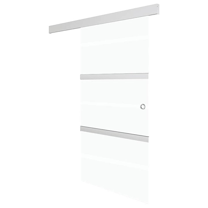 Ușă Glisantă, Argintiu, 76 X 205 Cm, Sticlă Esg Și Aluminiu