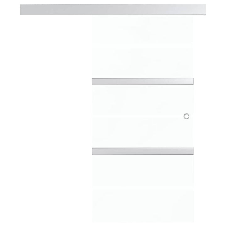 Ușă Glisantă, Argintiu, 76 X 205 Cm, Sticlă Esg Și Aluminiu