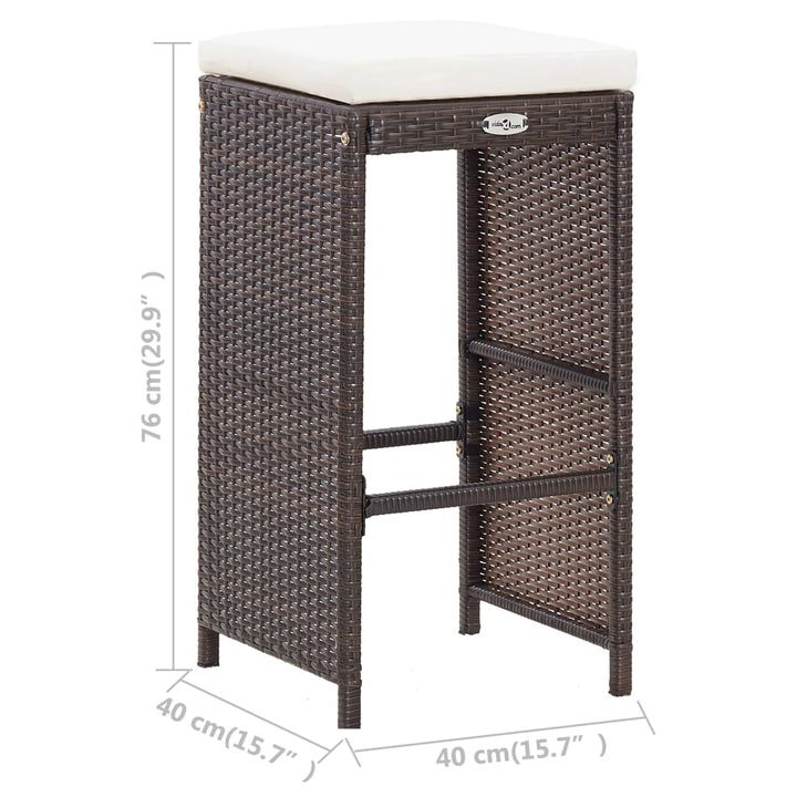 Set Mobilier Bar De Grădină Cu Perne, 7 Piese, , Poliratan