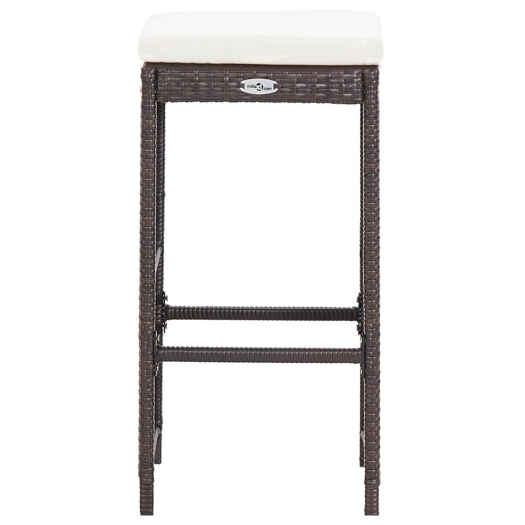 Set Mobilier Bar De Grădină Cu Perne, 7 Piese, , Poliratan