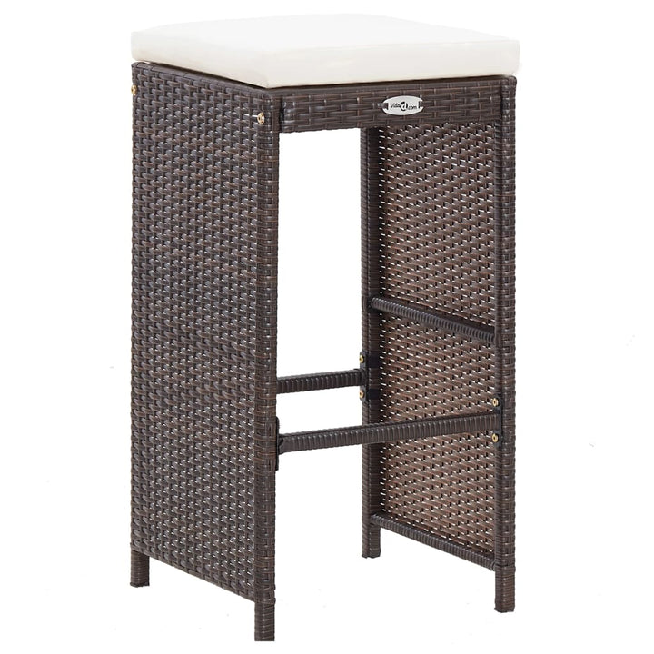 Set Mobilier Bar De Grădină Cu Perne, 7 Piese, , Poliratan