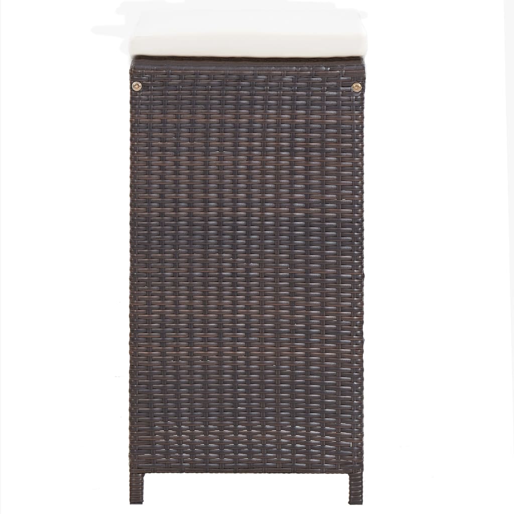 Set Mobilier Bar De Grădină Cu Perne, 7 Piese, , Poliratan
