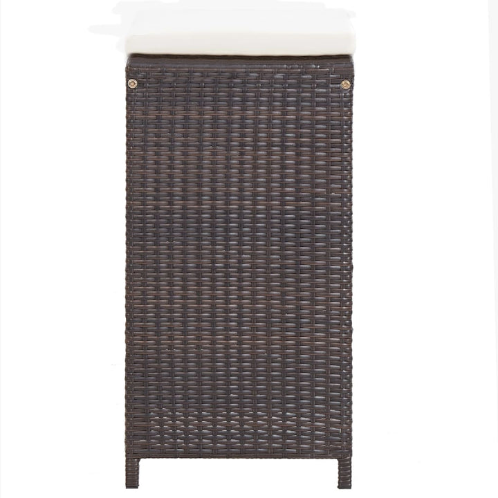 Set Mobilier Bar De Grădină Cu Perne, 7 Piese, , Poliratan