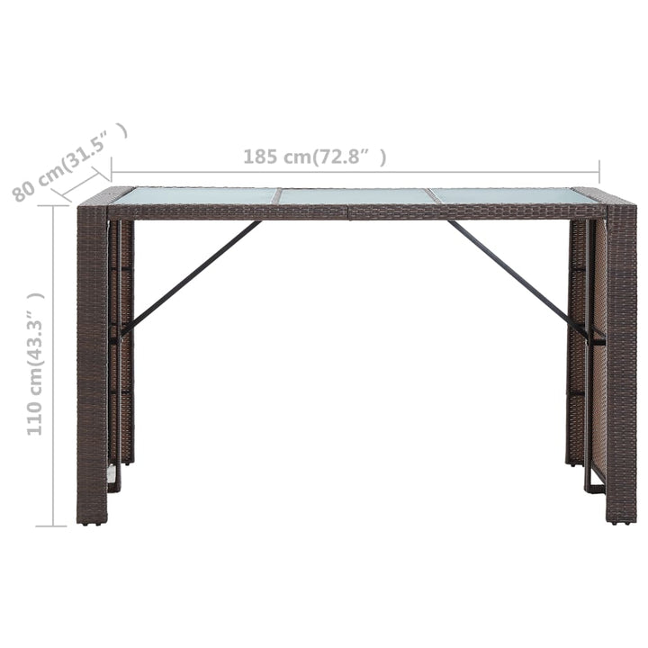 Set Mobilier Bar De Grădină Cu Perne, 7 Piese, , Poliratan
