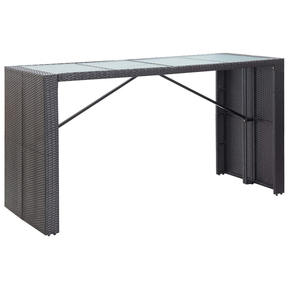 Vixl Set Mobilier De Bar De Exterior, Negru, Poliratan