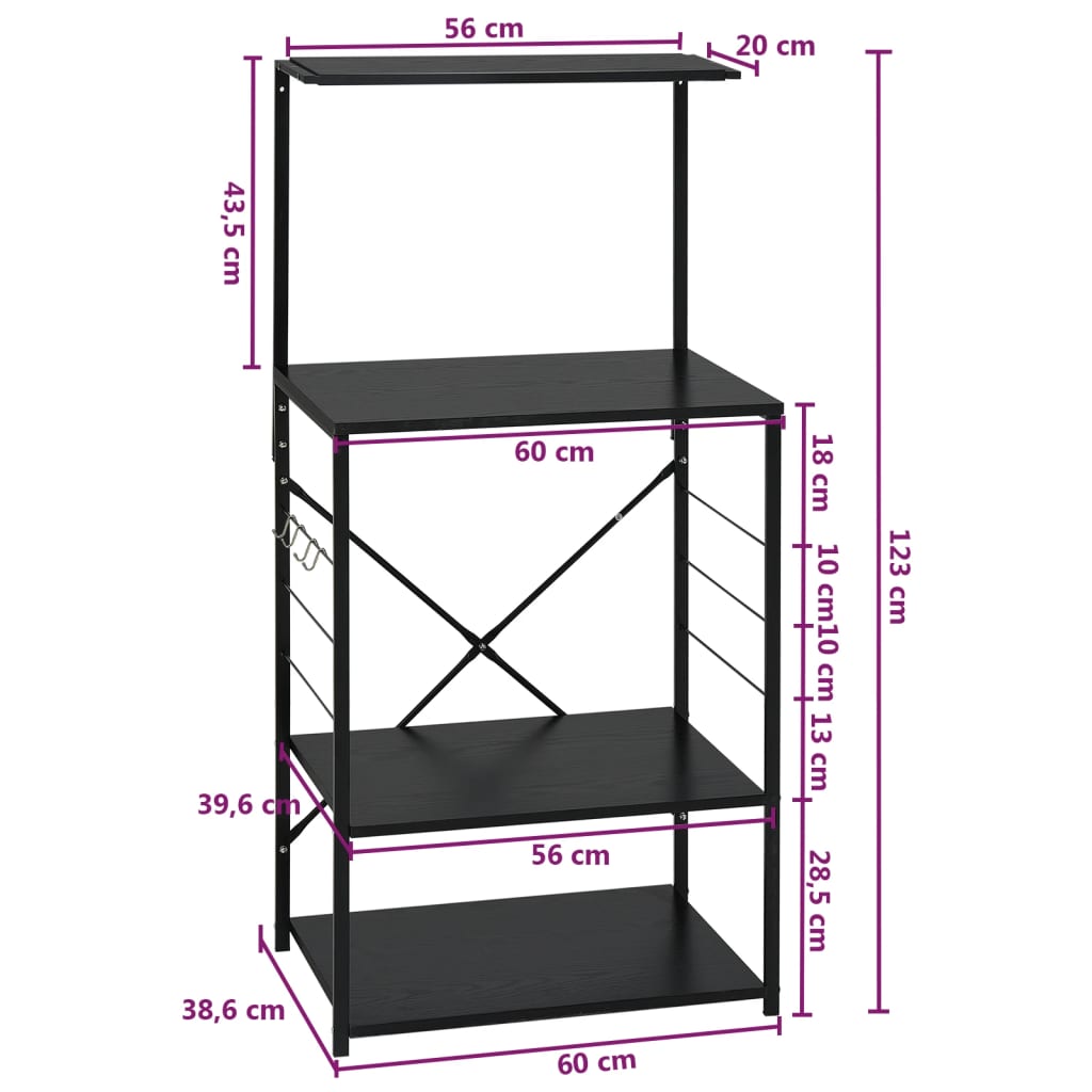 Dulap Cuptor Microunde, , 60X39,6X123 Cm, Lemn Prelucrat