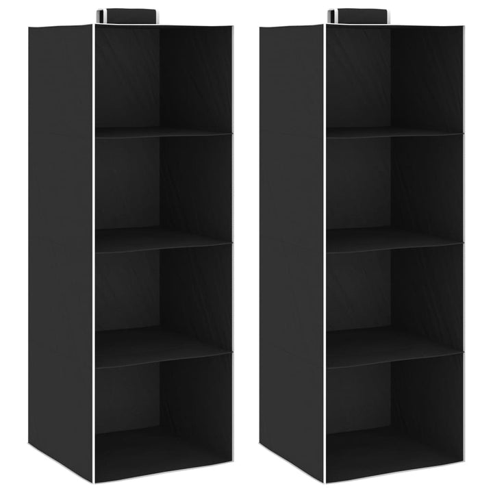 Organizatoare Suspendate Dulap, 2 Buc., Cu 4 Rafturi, Textil