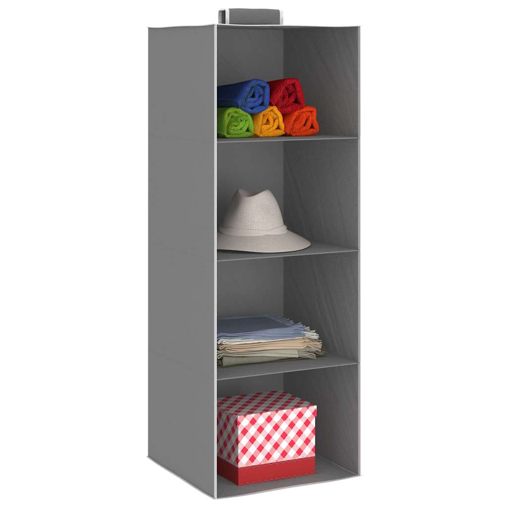 Organizatoare Suspendate Dulap, 2 Buc., Cu 4 Rafturi, Textil