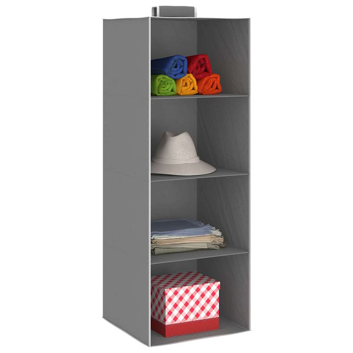 Organizatoare Suspendate Dulap, 2 Buc., Cu 4 Rafturi, Textil