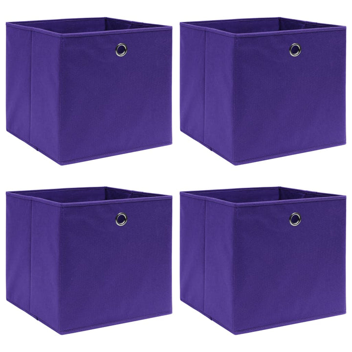 Cutii Depozitare Cu Capace, 10 Buc., Gri, 32X32X32 Cm, Textil