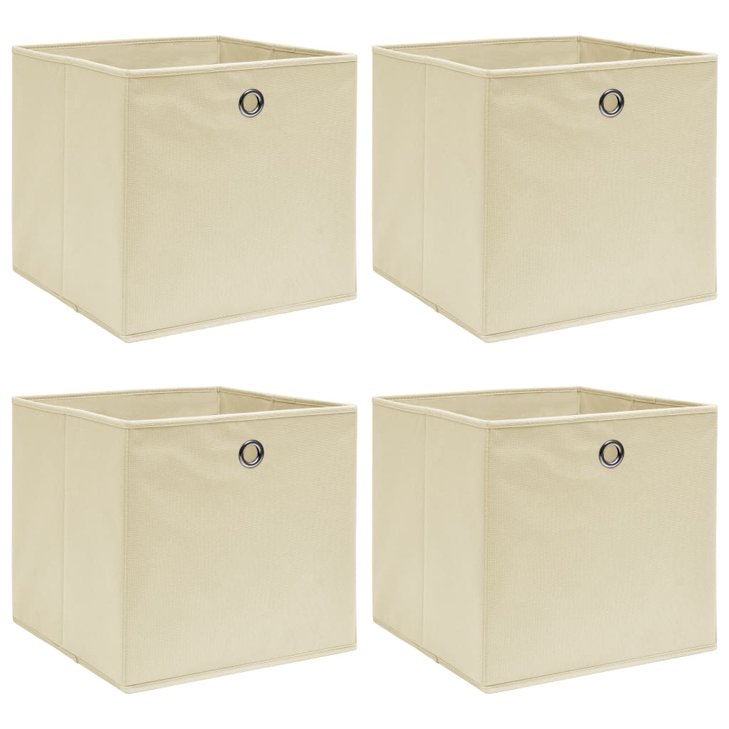 Cutii Depozitare Cu Capace, 10 Buc., Gri, 32X32X32 Cm, Textil