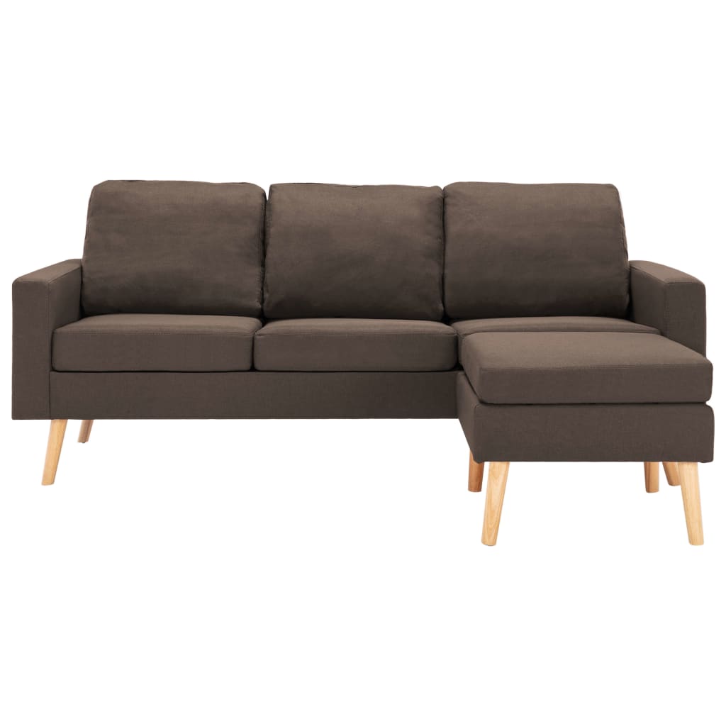 Canapea Cu 3 Locuri Și Taburet, , Material Textil