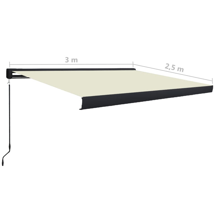 Copertină Manuală Tip Casetă, Crem,