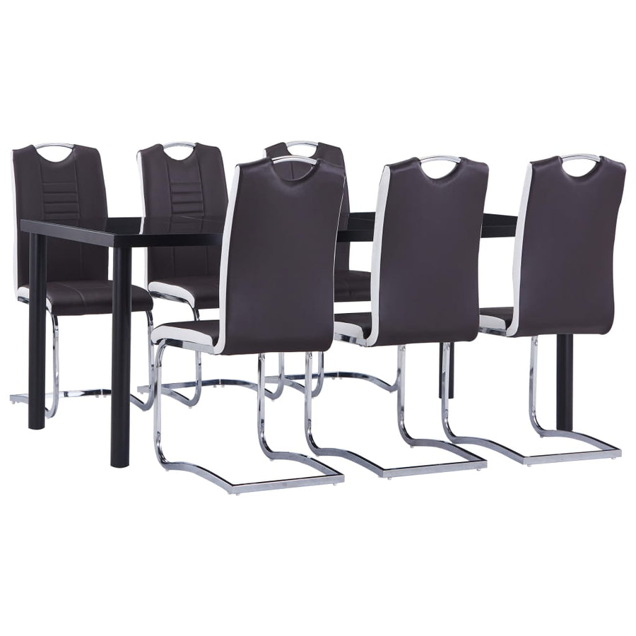 Set Mobilier De Bucătărie, 7 Piese, , Piele Ecologică