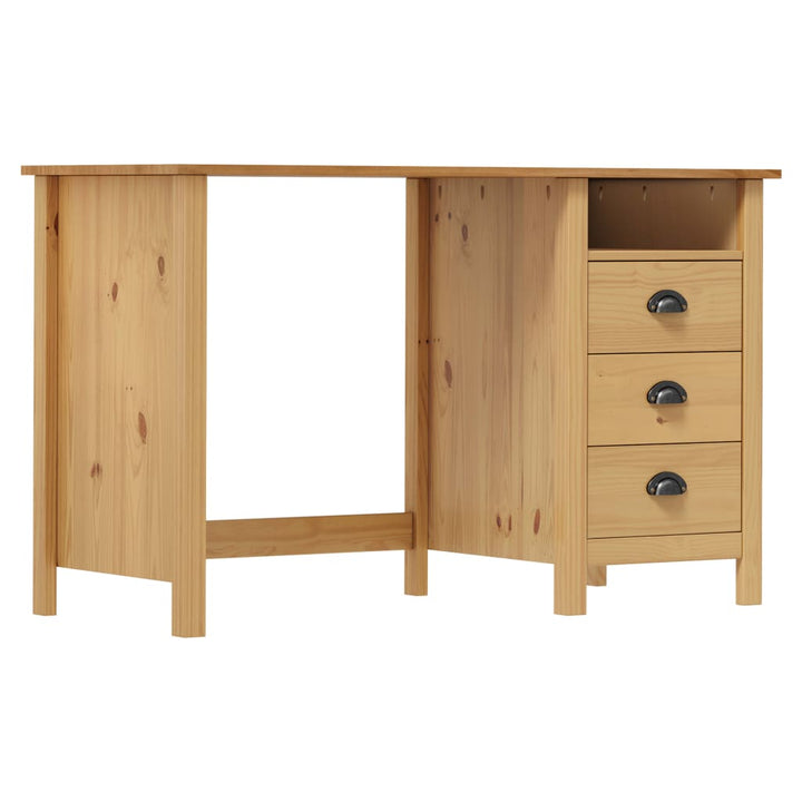 Birou Hill Cu 3 Sertare, 120X50X74 Cm, Lemn Masiv De Pin