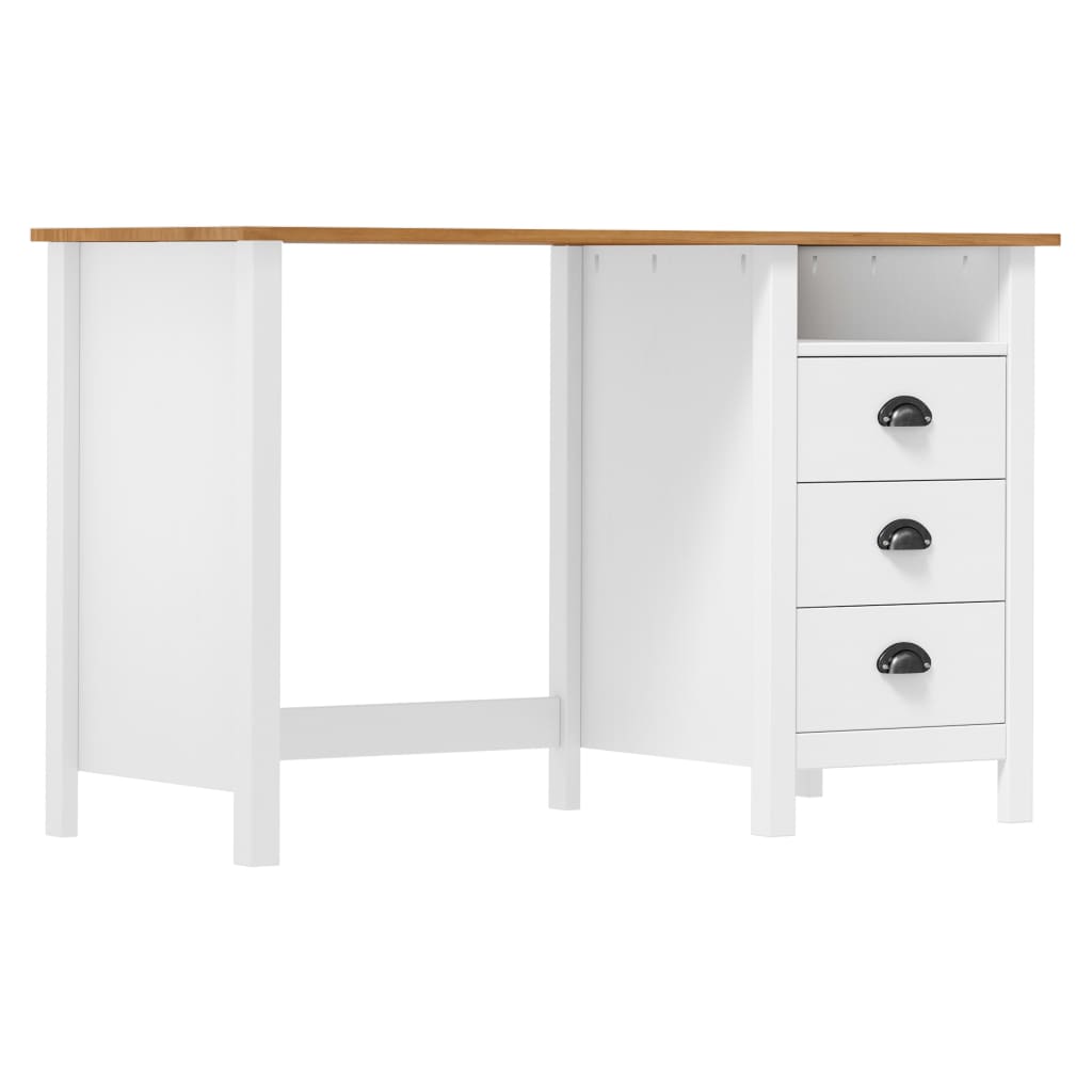 Birou Hill Cu 3 Sertare, 120X50X74 Cm, Lemn Masiv De Pin