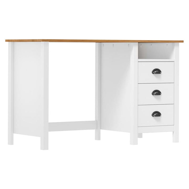 Birou Hill Cu 3 Sertare, 120X50X74 Cm, Lemn Masiv De Pin