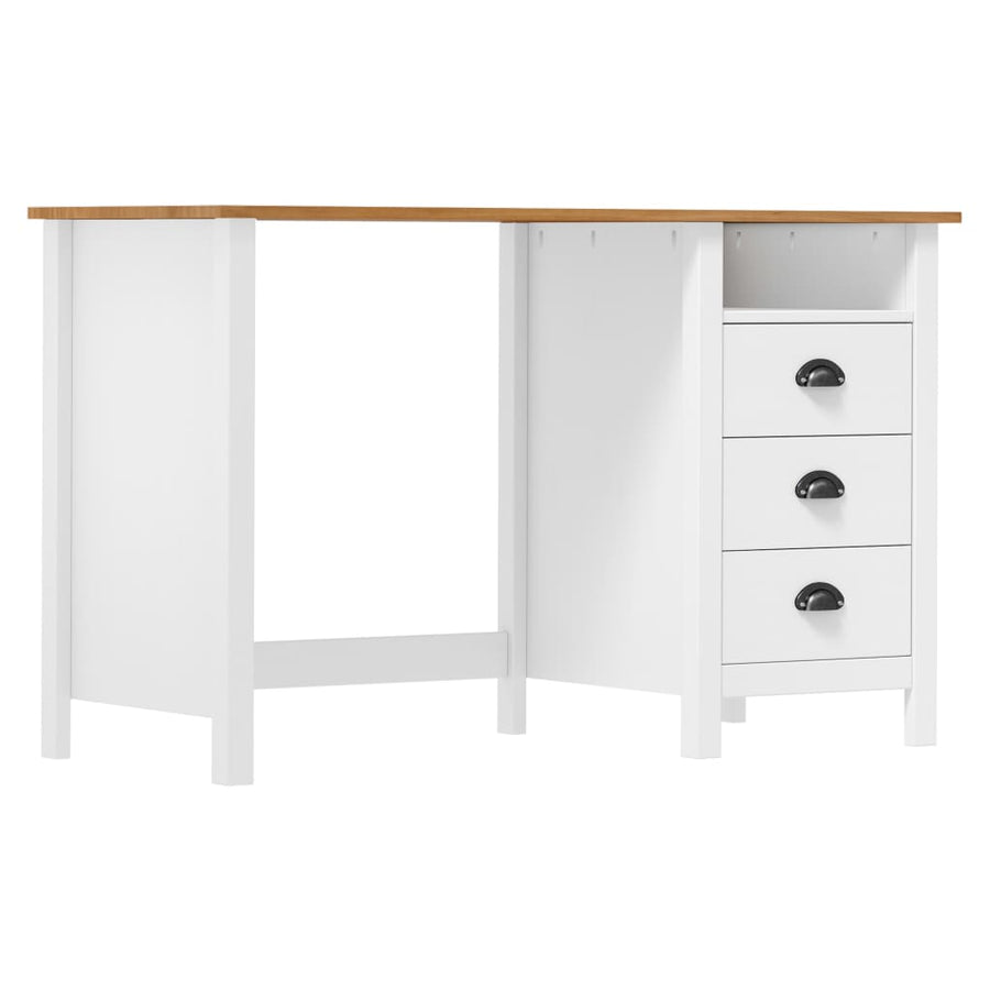Birou Hill Cu 3 Sertare, 120X50X74 Cm, Lemn Masiv De Pin