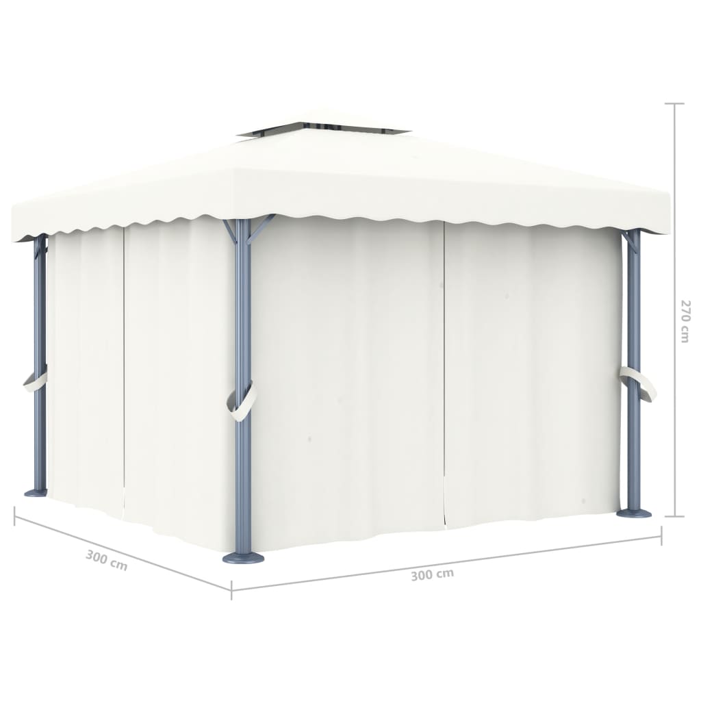 Pavilion Cu Perdea, Crem, , Aluminiu