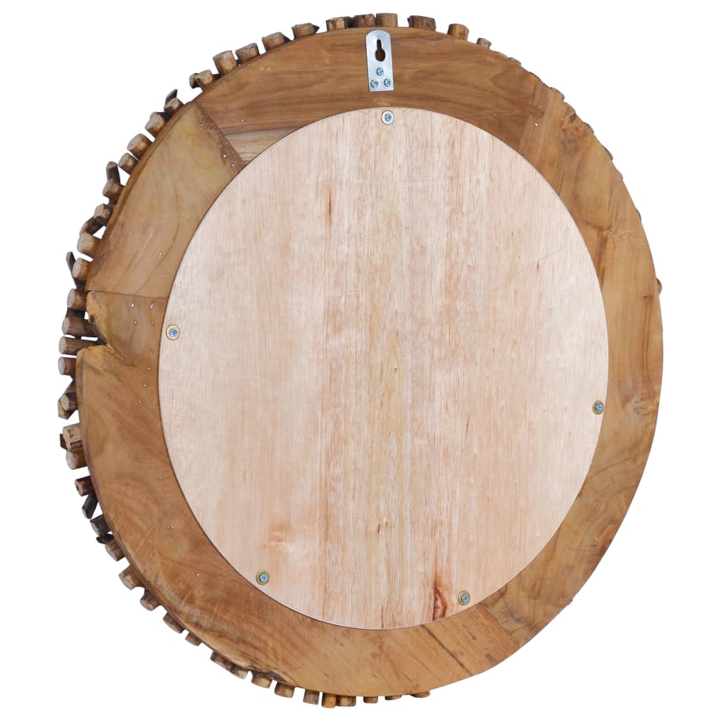 Oglindă De Perete, 60 Cm, Tec, Rotund