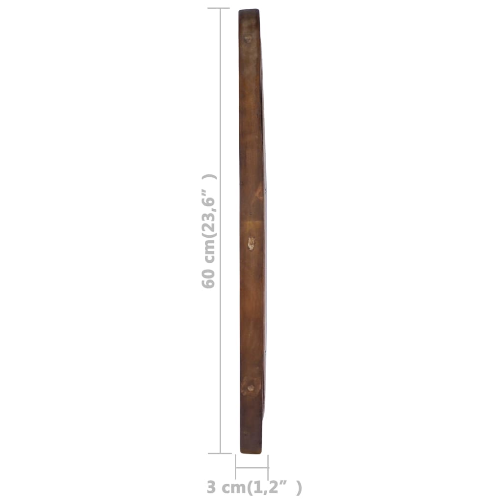 Oglindă De Perete, 60 Cm, Tec, Rotund