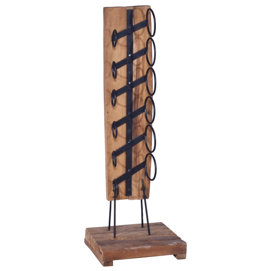 Suport 6 Sticle De Vin, 35X35X100 Cm, Lemn Masiv De Tec
