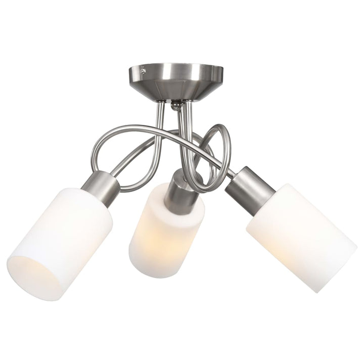 Lustră Cu Abajururi Din Ceramică, 3 Becuri E14, Alb,