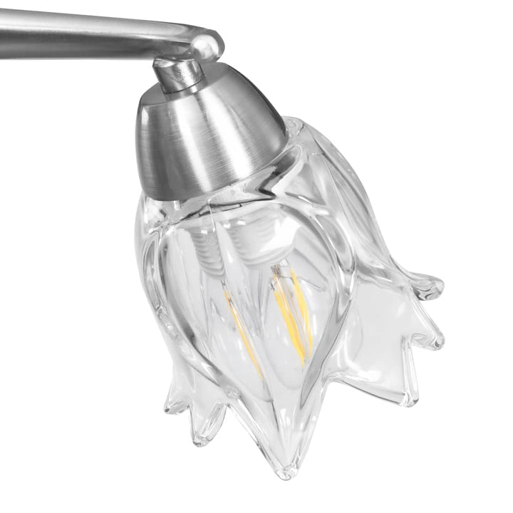 Lustră, Abajururi De Sticlă Transparentă, 3 Becuri E14,