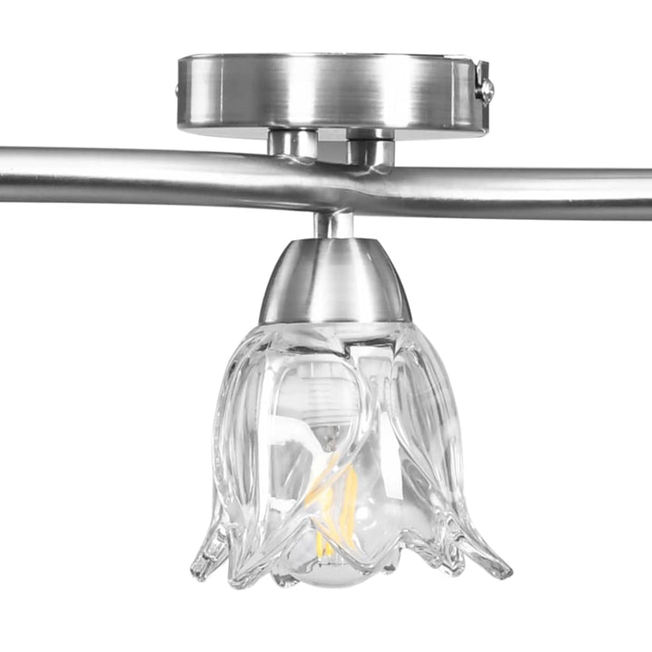 Lustră, Abajururi De Sticlă Transparentă, 3 Becuri E14,