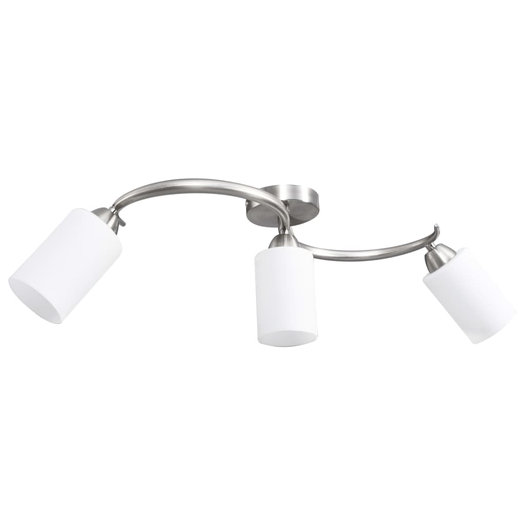 Lustră Cu Abajururi Din Ceramică, 3 Becuri E14, Alb,