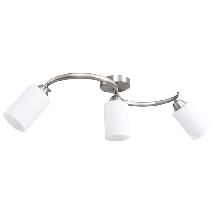 Lustră Cu Abajururi Din Ceramică, 3 Becuri E14, Alb,