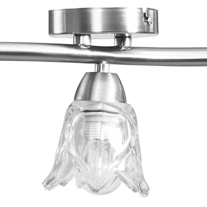 Lustră, Abajururi Din Sticlă Transparentă, 5 Becuri E14,