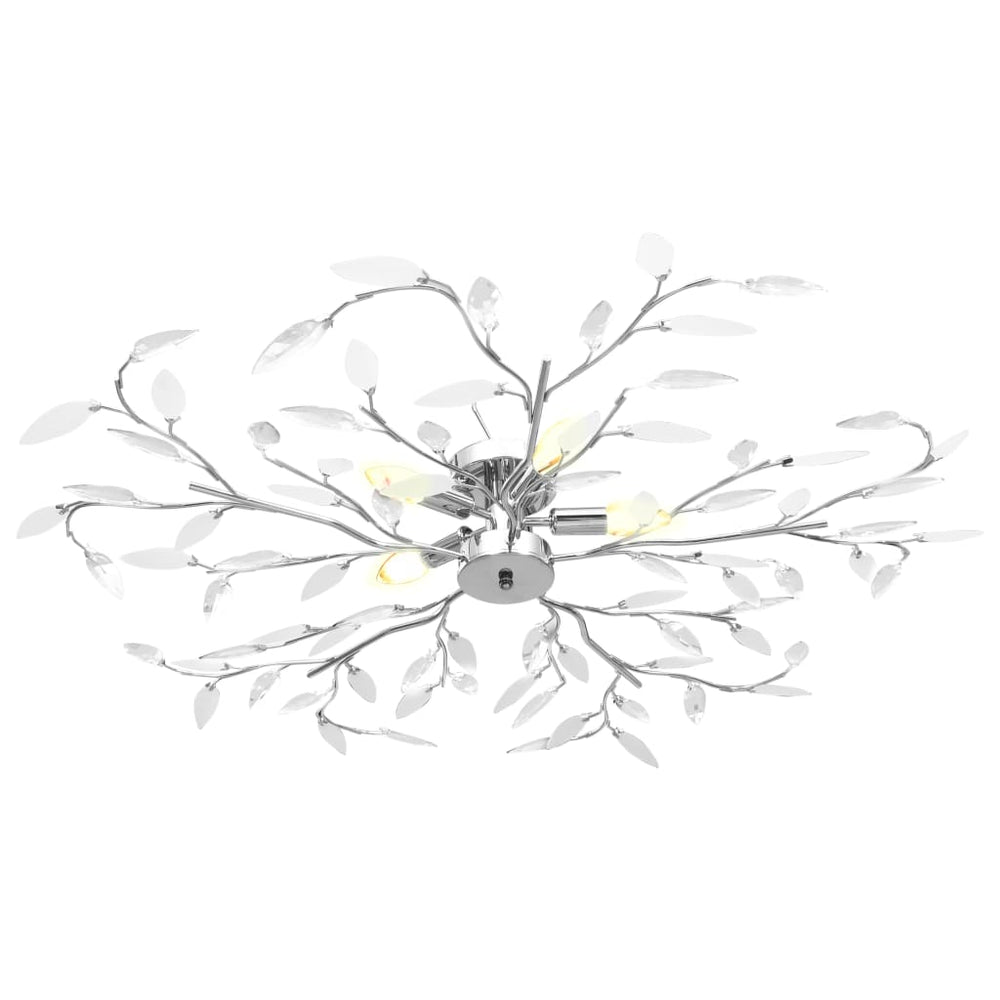 Lustră Cu Brațe Tip Frunze Cristal Acrilic 5 Becuri E14