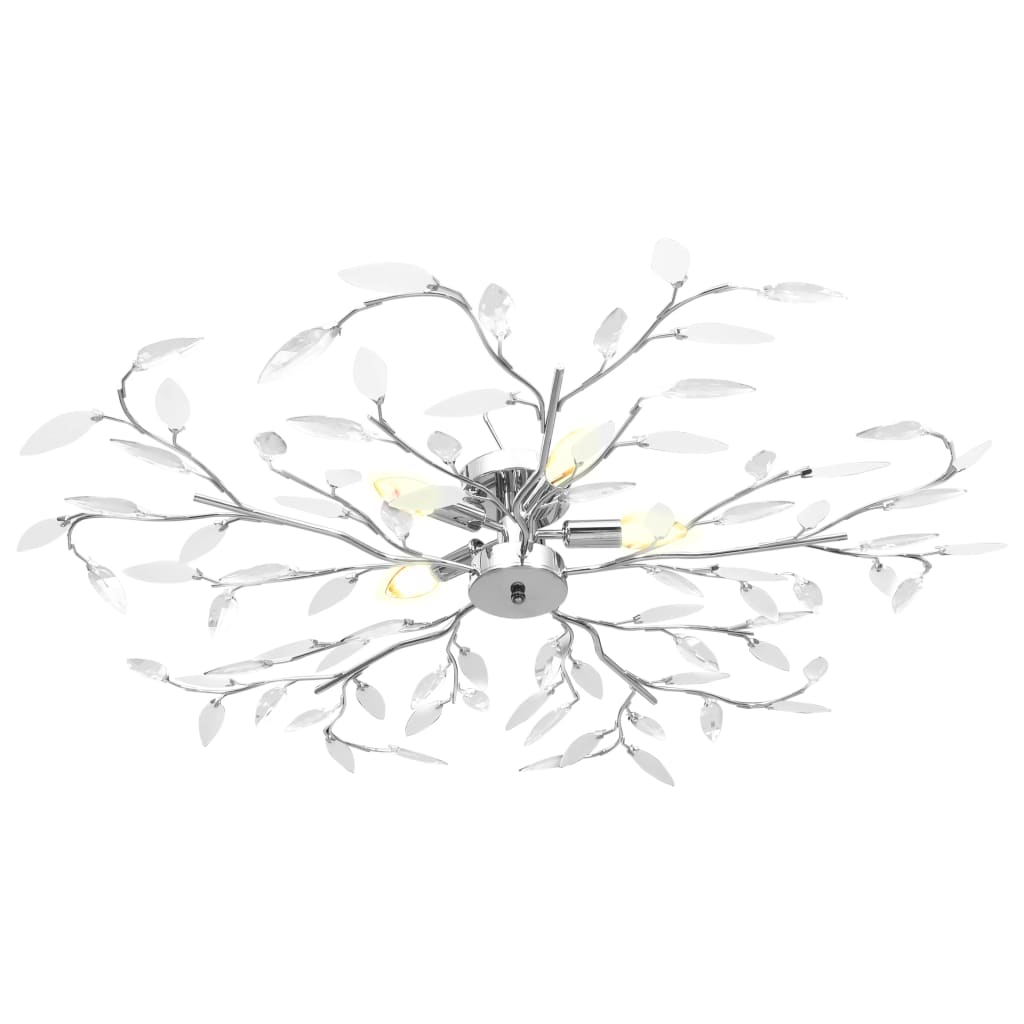 Lustră Cu Brațe Tip Frunze Cristal Acrilic 5 Becuri E14