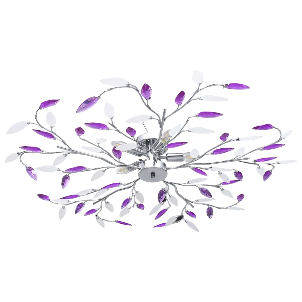 Lustră Cu Frunze Cristal Acrilic, /Transparent, Pentru 3 Becuri E14