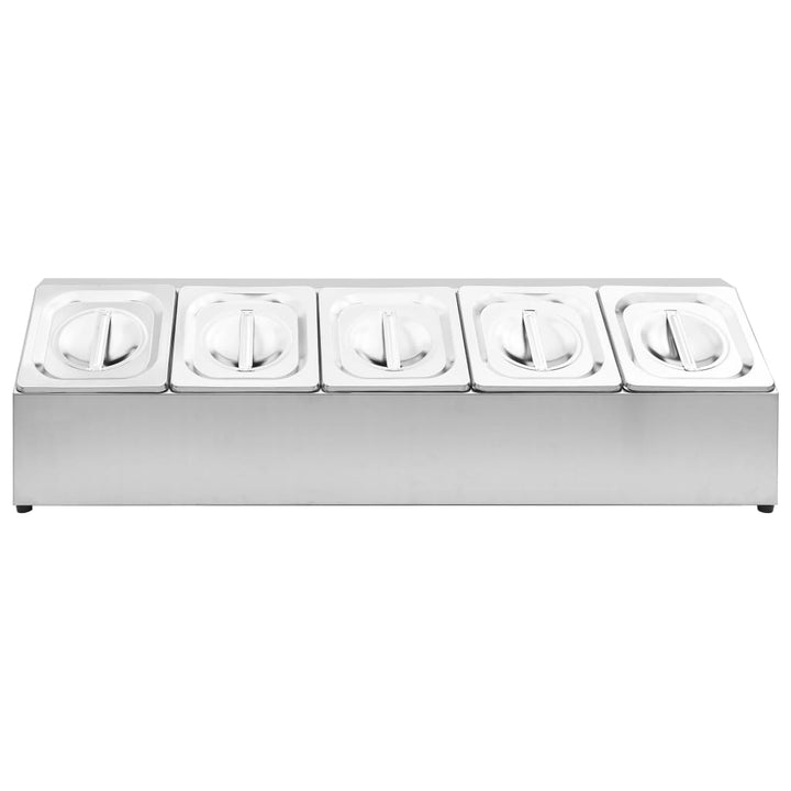 Recipient Gastronorm Cu 5 Secțiuni Gn 1/6 Oțel Inoxidabil