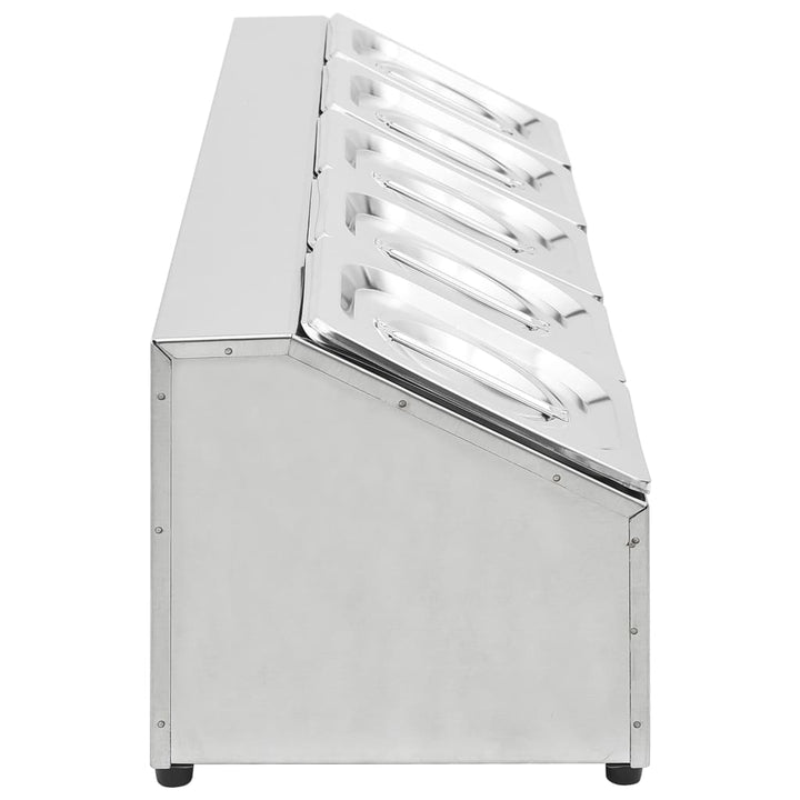 Recipient Gastronorm Cu 5 Secțiuni Gn 1/6 Oțel Inoxidabil