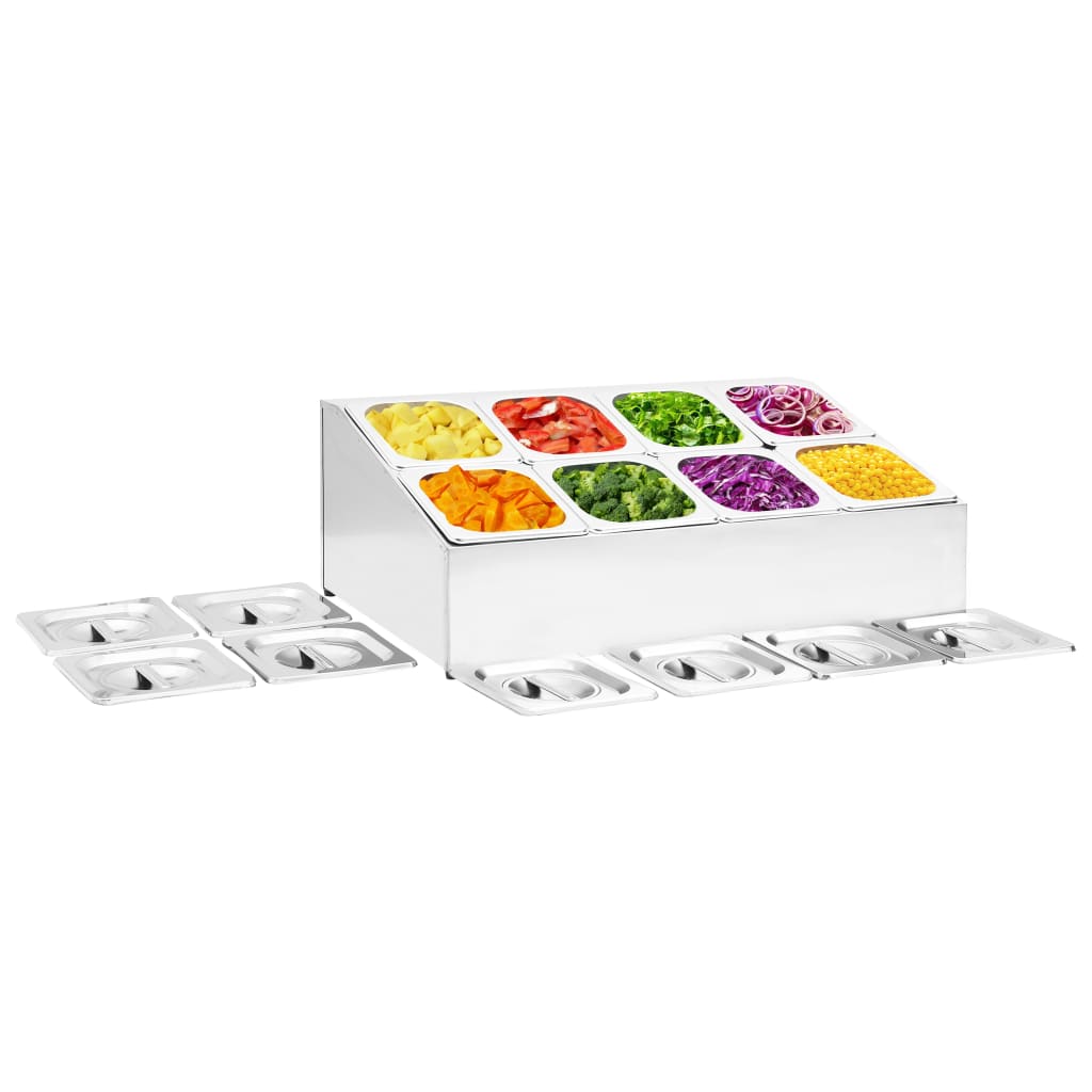 Recipient Gastronorm Cu 5 Secțiuni Gn 1/6 Oțel Inoxidabil