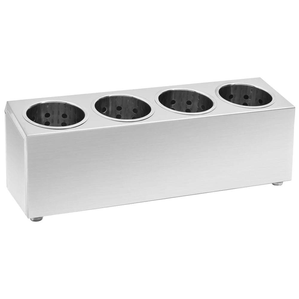 Suport De Tacâmuri 4 Inserții, Oțel Inoxidabil, Dreptunghiular