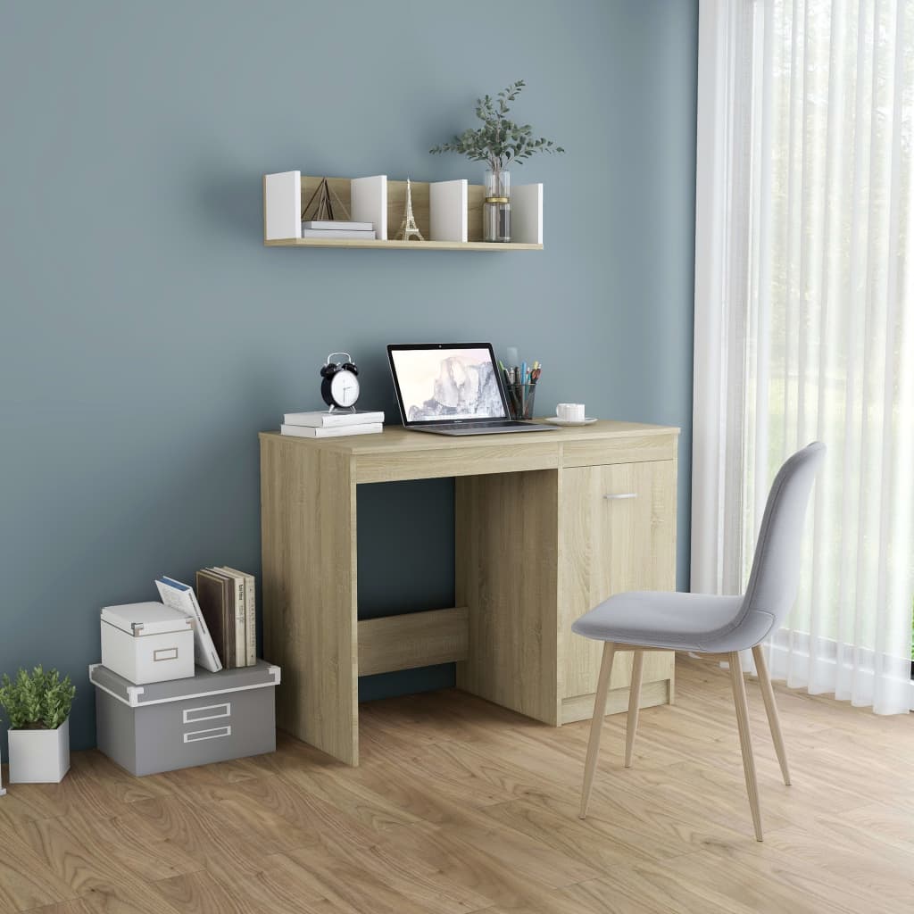 Birou, Gri Sonoma, 100X50X76 Cm, Lemn Prelucrat