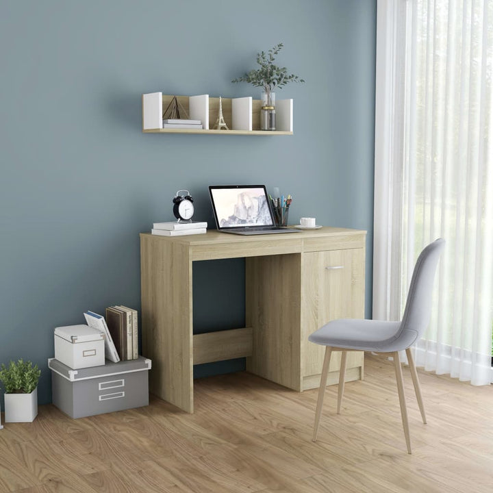 Birou, Gri Sonoma, 100X50X76 Cm, Lemn Prelucrat