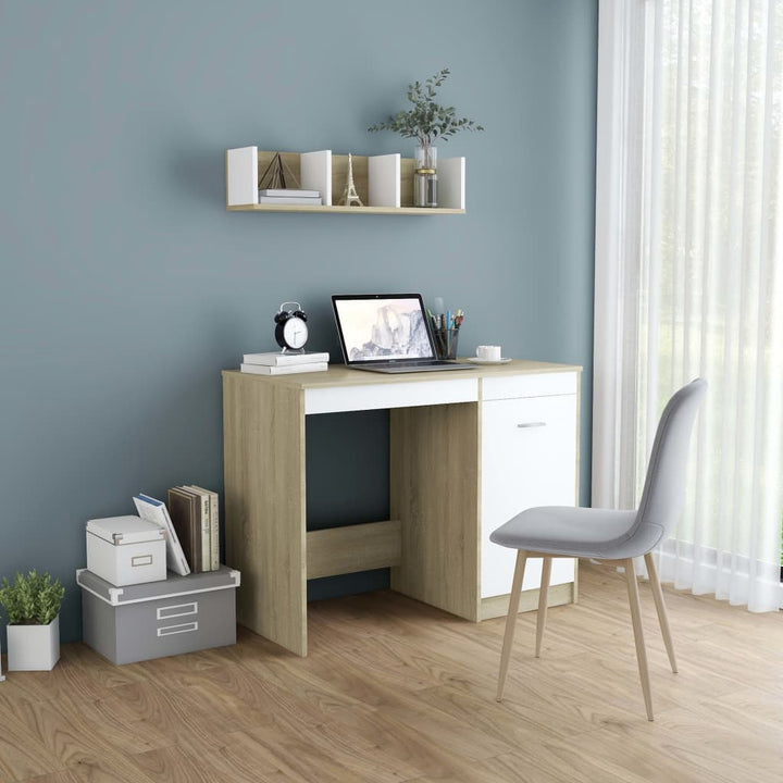 Birou, Gri Sonoma, 100X50X76 Cm, Lemn Prelucrat