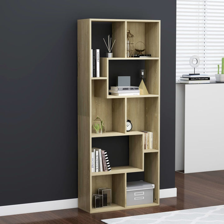 Bibliotecă, Gri Sonoma, 67X24X161 Cm, Lemn Prelucrat