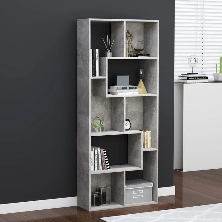 Bibliotecă, Gri Sonoma, 67X24X161 Cm, Lemn Prelucrat