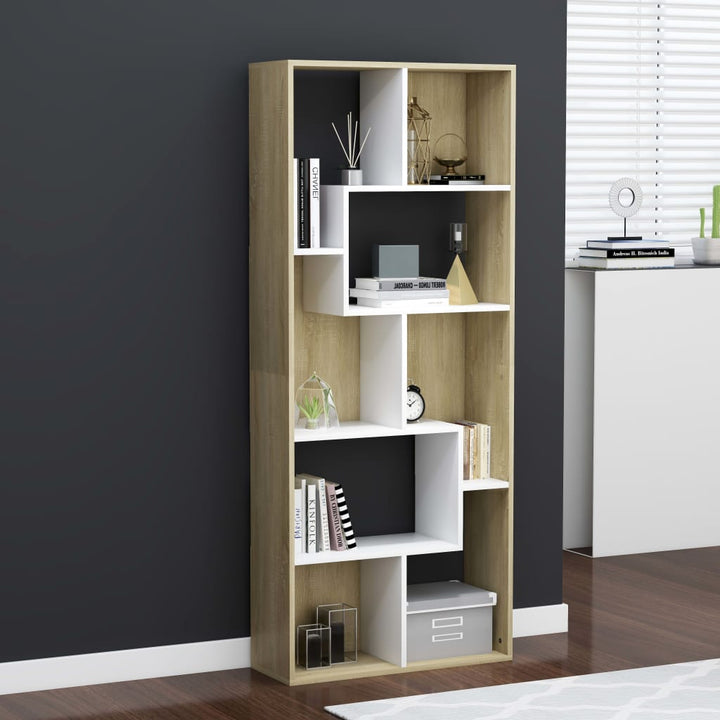Bibliotecă, Gri Sonoma, 67X24X161 Cm, Lemn Prelucrat